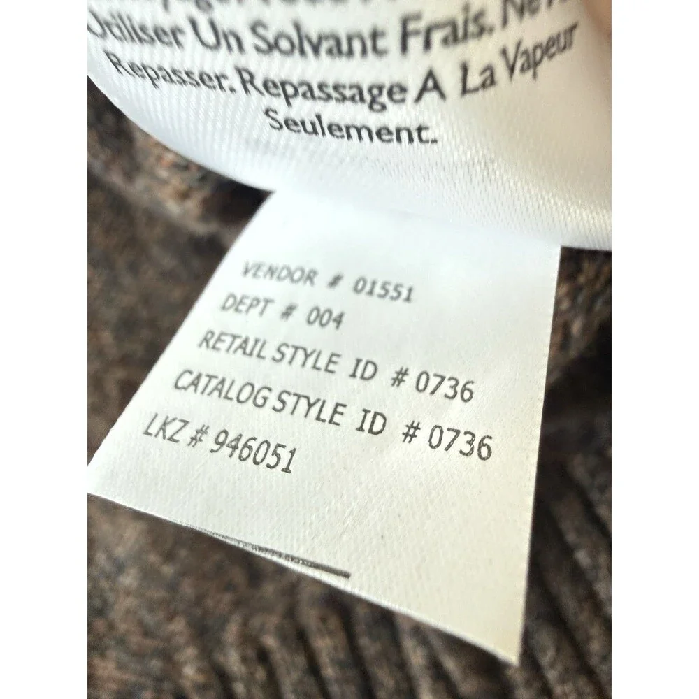 Eddie Bauer Sweater Mens XL 100% Merino Wool 1/4 Zip Mock Neck Knit Brown - Picture 10 of 13